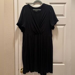 torrid Black Short Sleeve Twist Front Dress SZ2 NWT